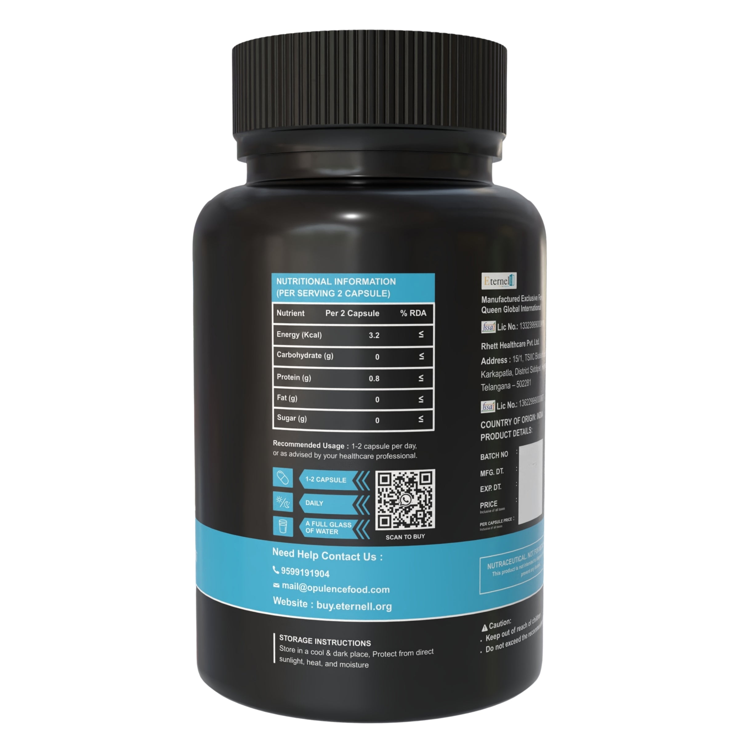 Glycine Capsules 450 mg – Sleep & Recovery Support