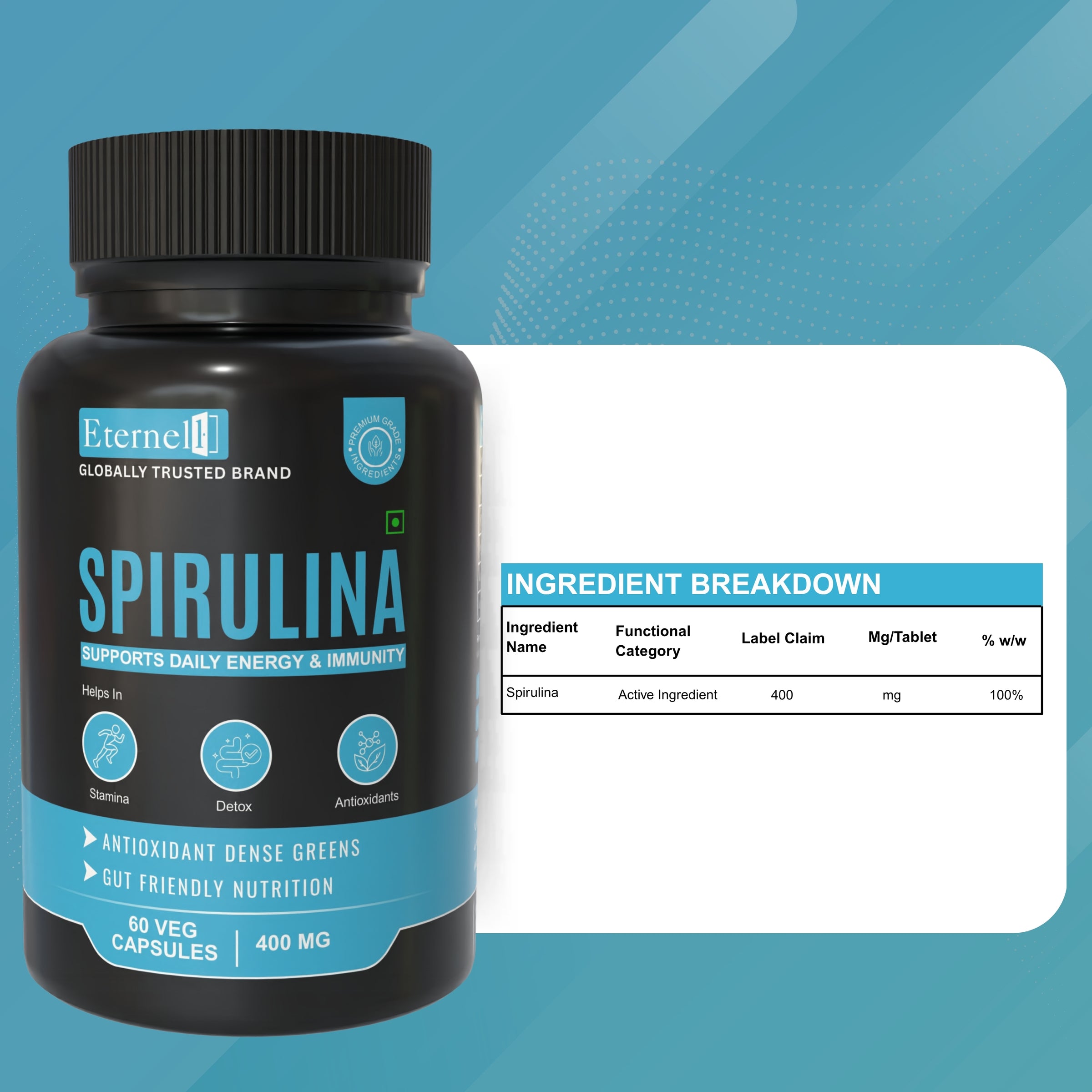 Spirulina Capsules - 400 mg