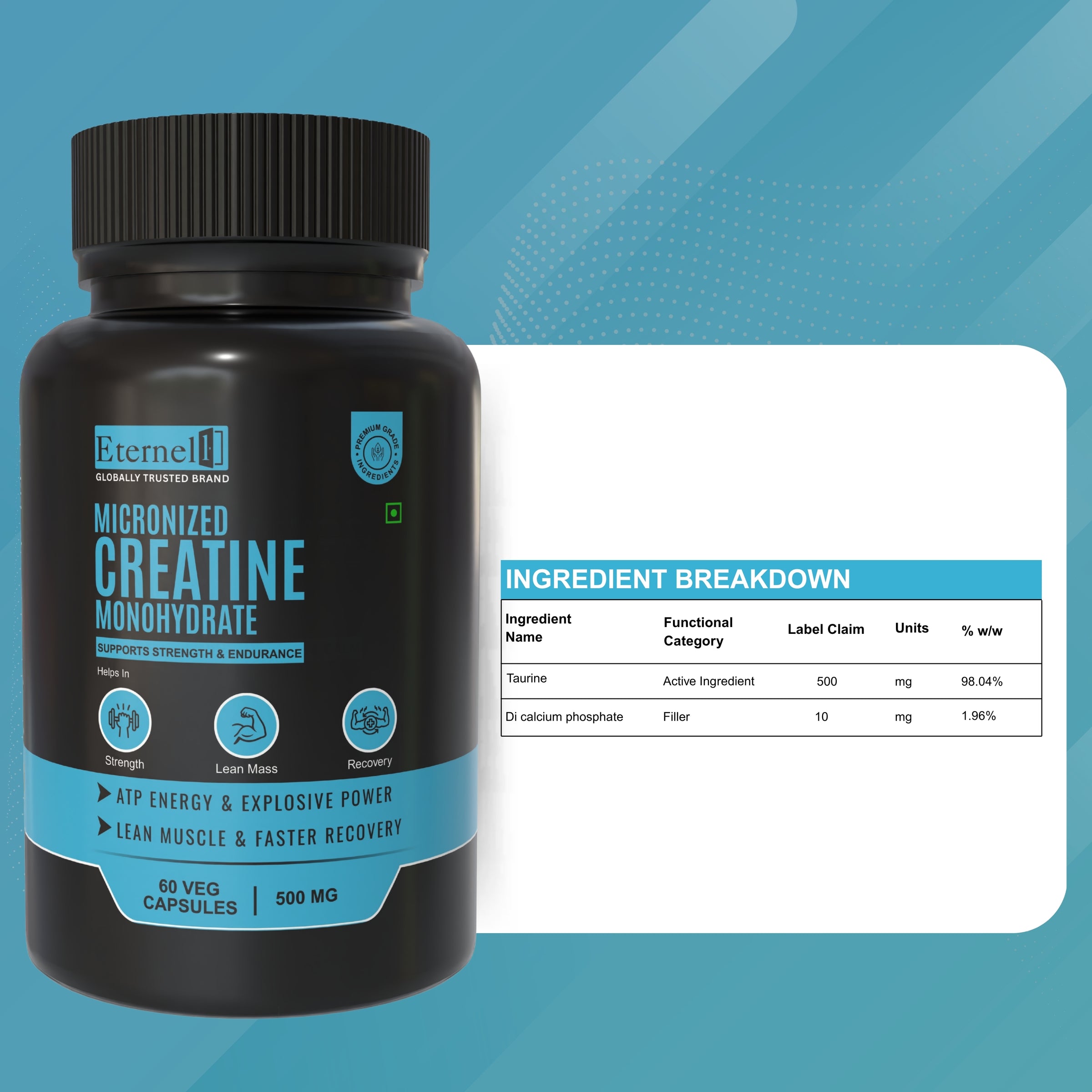 Micronized Creatine Monohydrate Tablets - 500 mg