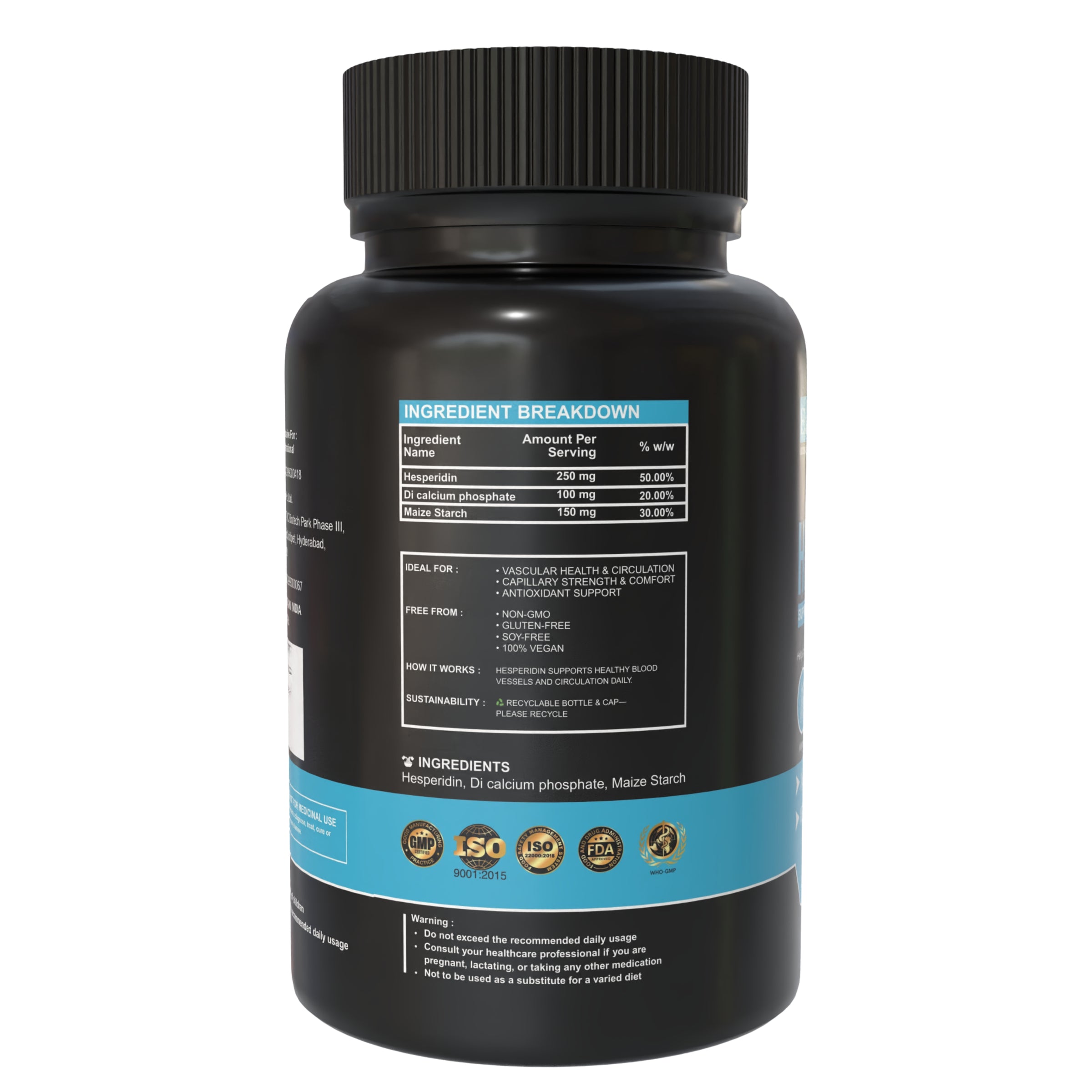 Hesperidin Capsules 500 mg – Circulation & Heart Health Support