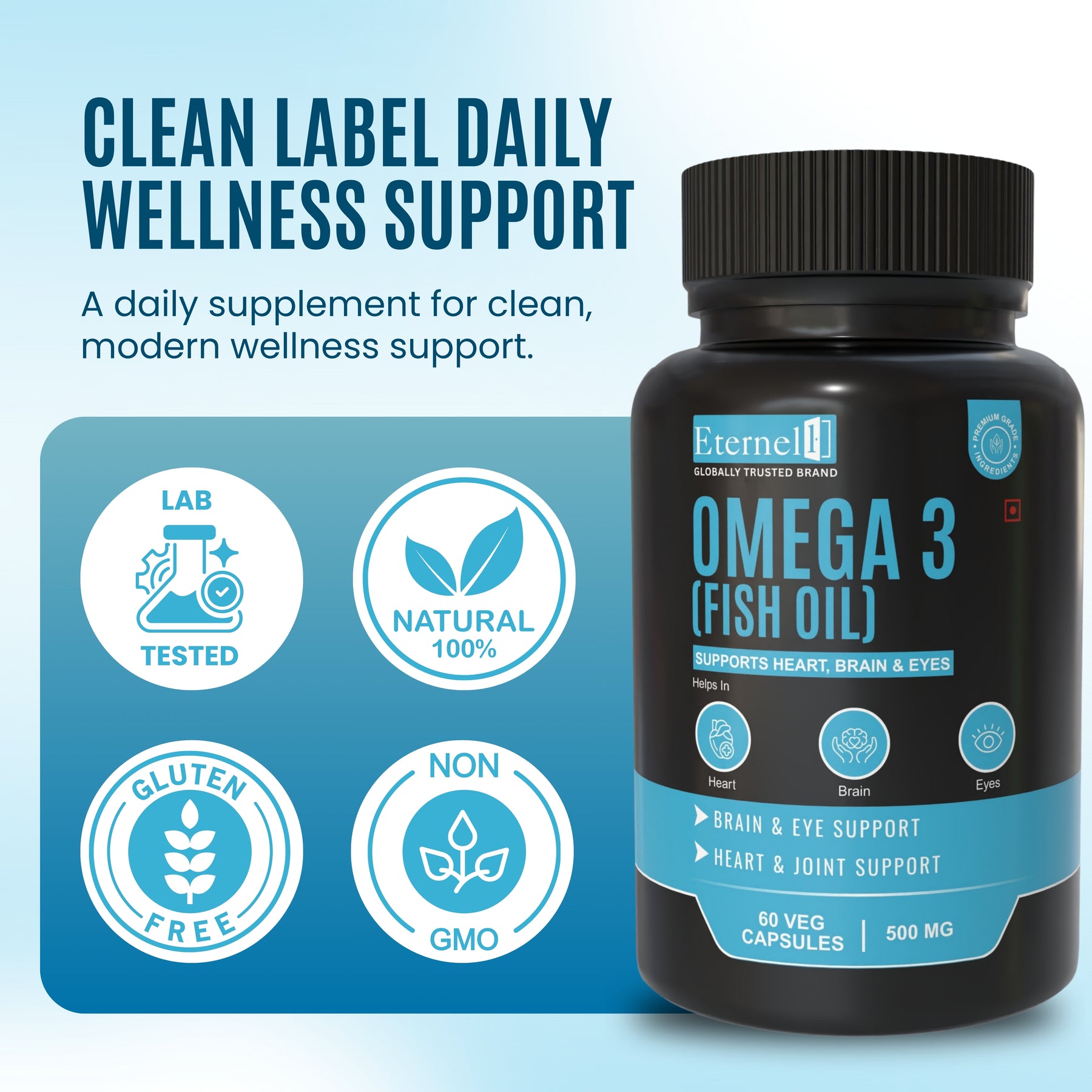 Omega-3 Fish Oil Capsules 500 mg – Heart & Brain Support
