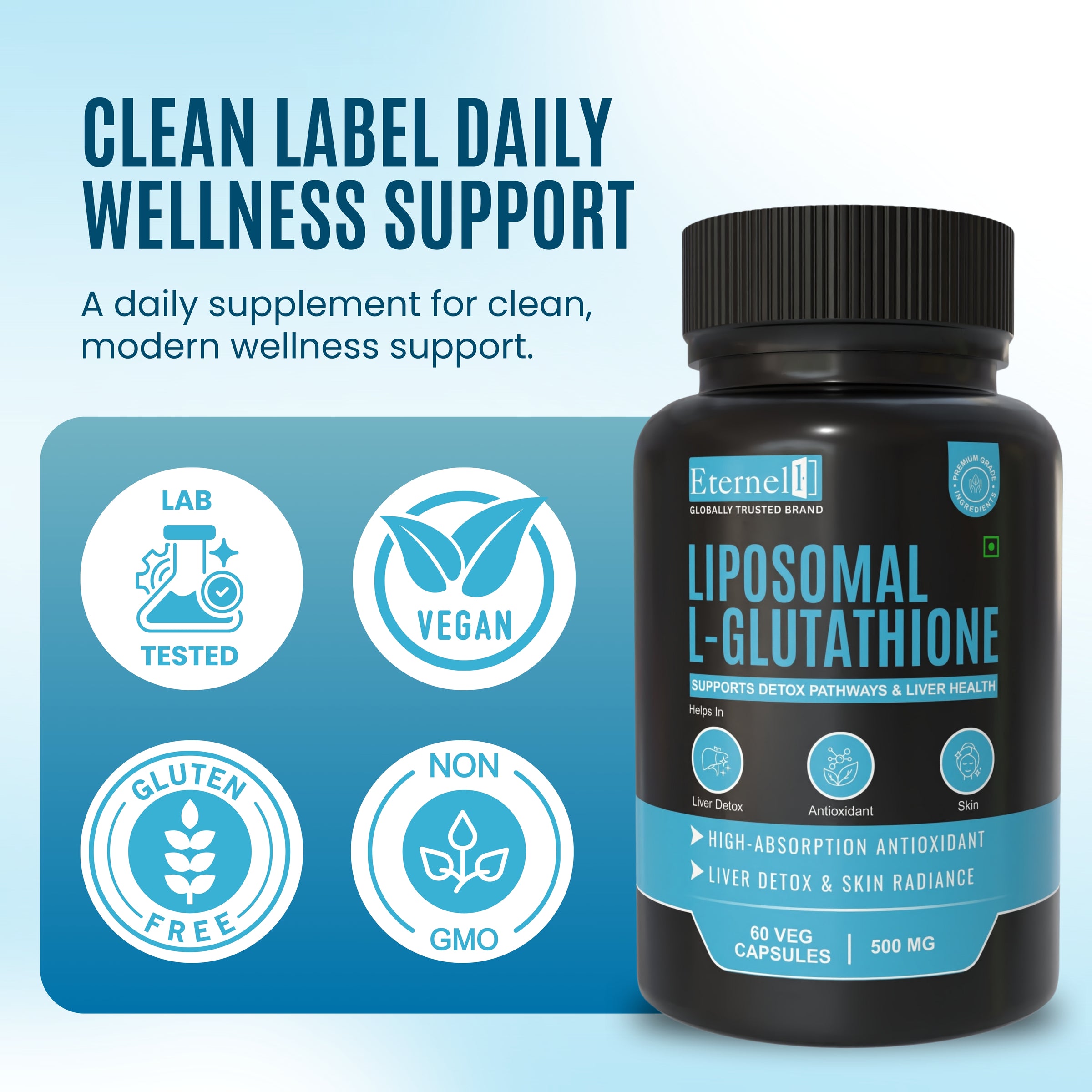 Liposomal L-Glutathione-500 mg Skin Brightening & Detox Support