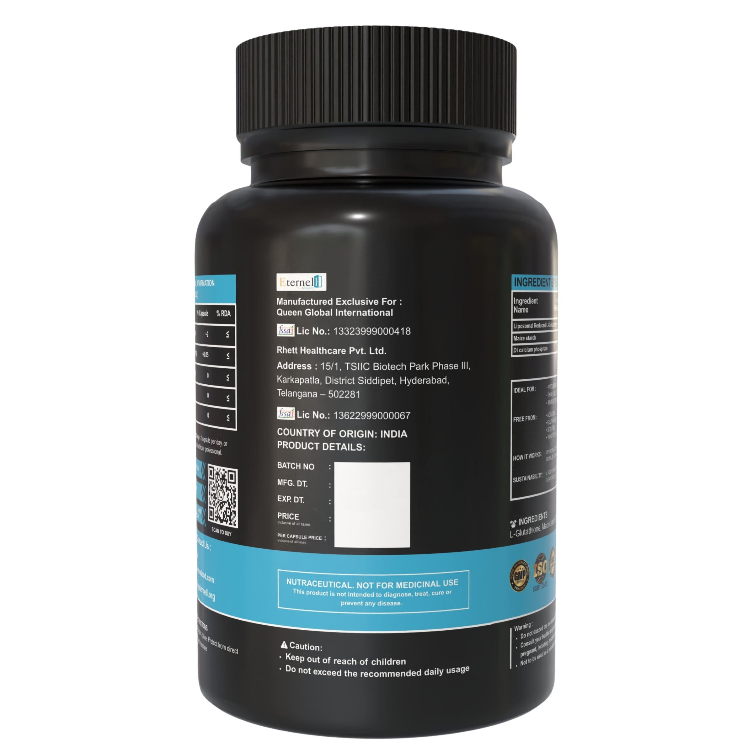 Liposomal L-Glutathione-500 mg Skin Brightening & Detox Support